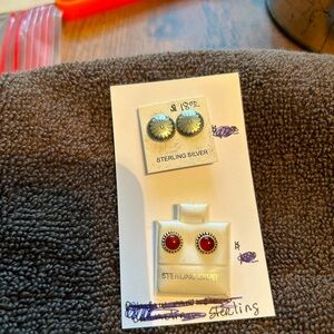 Sterling silver studs. 2 pairs